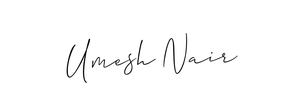 Umesh Nair stylish signature style. Best Handwritten Sign (Allison_Script) for my name. Handwritten Signature Collection Ideas for my name Umesh Nair. Umesh Nair signature style 2 images and pictures png