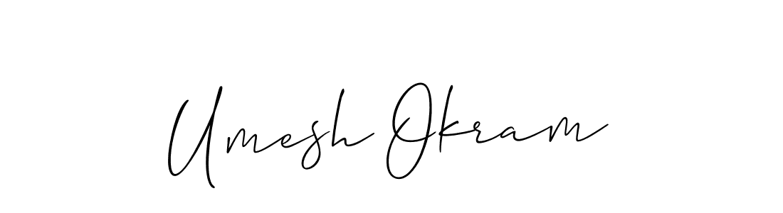 Use a signature maker to create a handwritten signature online. With this signature software, you can design (Allison_Script) your own signature for name Umesh Okram. Umesh Okram signature style 2 images and pictures png