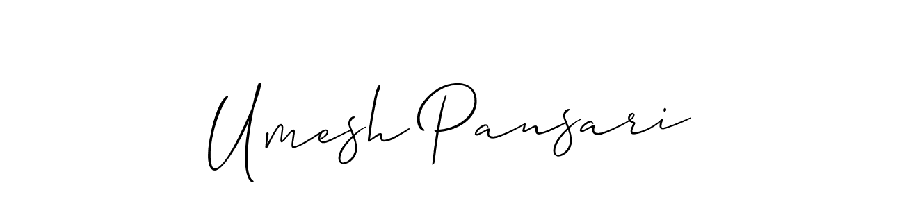 Allison_Script is a professional signature style that is perfect for those who want to add a touch of class to their signature. It is also a great choice for those who want to make their signature more unique. Get Umesh Pansari name to fancy signature for free. Umesh Pansari signature style 2 images and pictures png