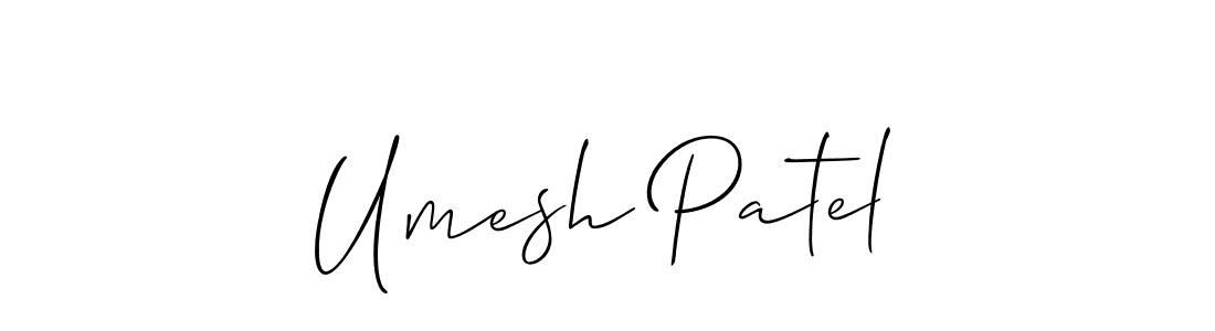 How to make Umesh Patel name signature. Use Allison_Script style for creating short signs online. This is the latest handwritten sign. Umesh Patel signature style 2 images and pictures png