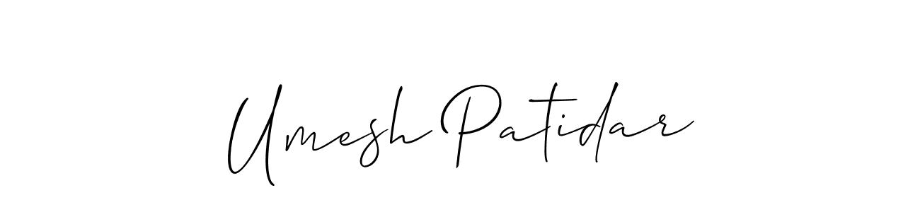 Make a beautiful signature design for name Umesh Patidar. With this signature (Allison_Script) style, you can create a handwritten signature for free. Umesh Patidar signature style 2 images and pictures png