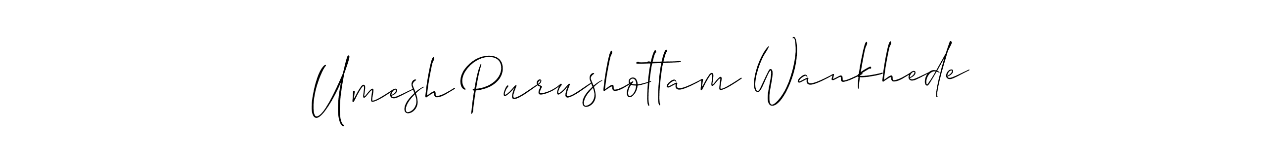 The best way (Allison_Script) to make a short signature is to pick only two or three words in your name. The name Umesh Purushottam Wankhede include a total of six letters. For converting this name. Umesh Purushottam Wankhede signature style 2 images and pictures png