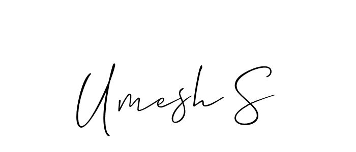 Also You can easily find your signature by using the search form. We will create Umesh S name handwritten signature images for you free of cost using Allison_Script sign style. Umesh S signature style 2 images and pictures png