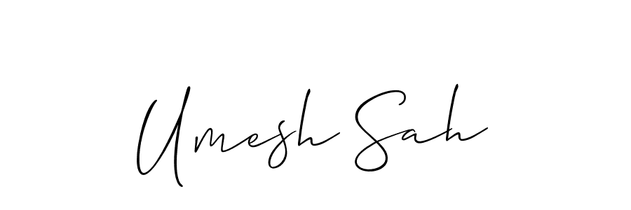 Allison_Script is a professional signature style that is perfect for those who want to add a touch of class to their signature. It is also a great choice for those who want to make their signature more unique. Get Umesh Sah name to fancy signature for free. Umesh Sah signature style 2 images and pictures png