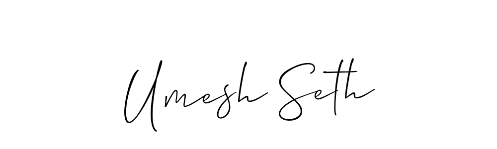 Also You can easily find your signature by using the search form. We will create Umesh Seth name handwritten signature images for you free of cost using Allison_Script sign style. Umesh Seth signature style 2 images and pictures png