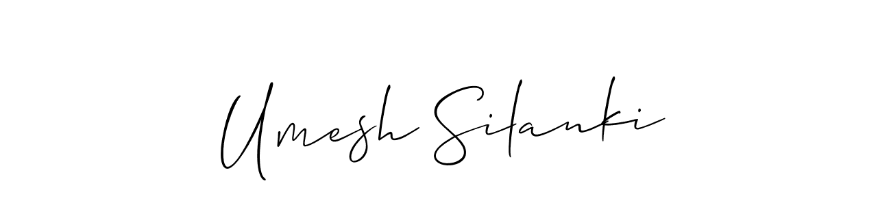 Allison_Script is a professional signature style that is perfect for those who want to add a touch of class to their signature. It is also a great choice for those who want to make their signature more unique. Get Umesh Silanki name to fancy signature for free. Umesh Silanki signature style 2 images and pictures png