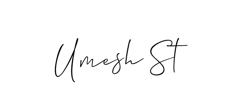 How to Draw Umesh St signature style? Allison_Script is a latest design signature styles for name Umesh St. Umesh St signature style 2 images and pictures png