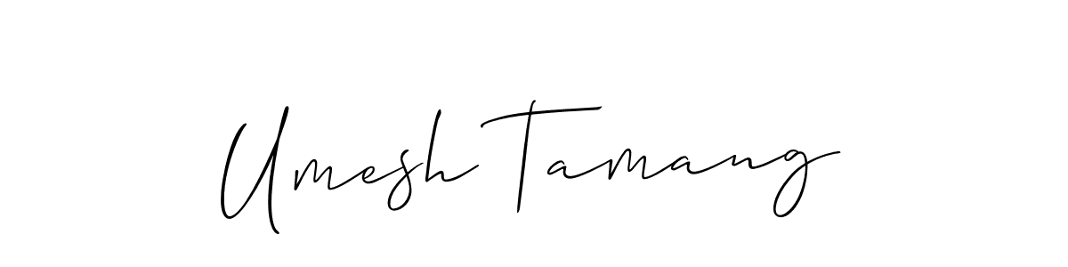 Similarly Allison_Script is the best handwritten signature design. Signature creator online .You can use it as an online autograph creator for name Umesh Tamang. Umesh Tamang signature style 2 images and pictures png