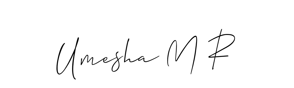 Make a short Umesha M R signature style. Manage your documents anywhere anytime using Allison_Script. Create and add eSignatures, submit forms, share and send files easily. Umesha M R signature style 2 images and pictures png