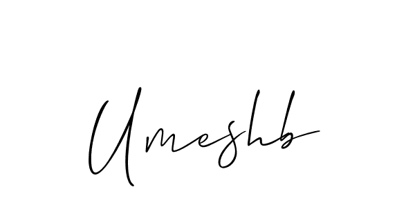 Also we have Umeshb name is the best signature style. Create professional handwritten signature collection using Allison_Script autograph style. Umeshb signature style 2 images and pictures png