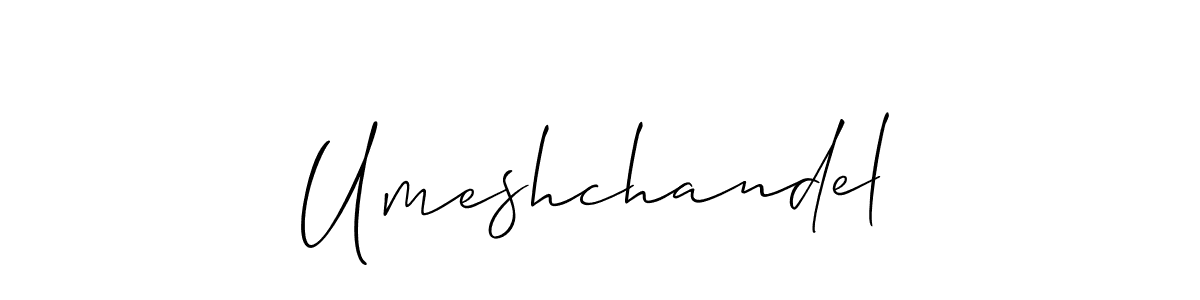 Use a signature maker to create a handwritten signature online. With this signature software, you can design (Allison_Script) your own signature for name Umeshchandel. Umeshchandel signature style 2 images and pictures png