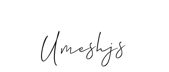 Use a signature maker to create a handwritten signature online. With this signature software, you can design (Allison_Script) your own signature for name Umeshjs. Umeshjs signature style 2 images and pictures png