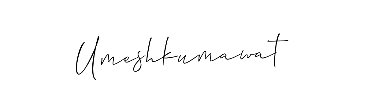 How to make Umeshkumawat name signature. Use Allison_Script style for creating short signs online. This is the latest handwritten sign. Umeshkumawat signature style 2 images and pictures png