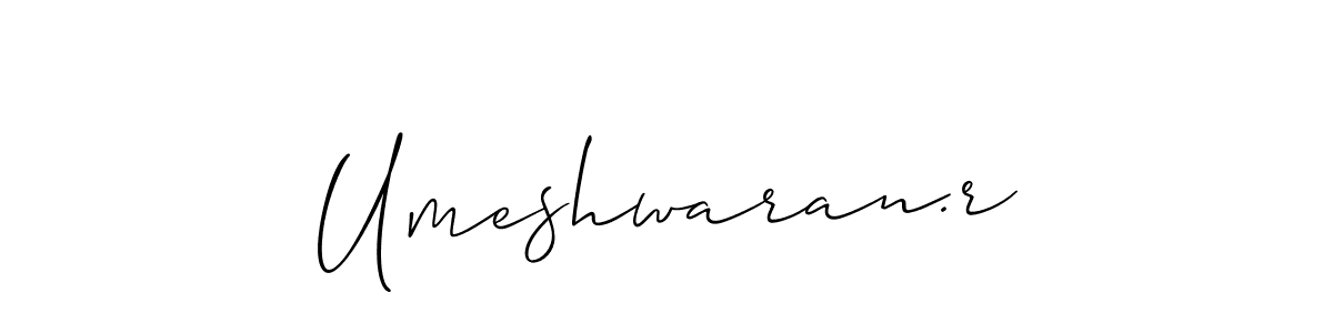 Make a beautiful signature design for name Umeshwaran.r. With this signature (Allison_Script) style, you can create a handwritten signature for free. Umeshwaran.r signature style 2 images and pictures png