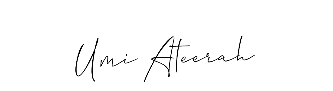 if you are searching for the best signature style for your name Umi Ateerah. so please give up your signature search. here we have designed multiple signature styles  using Allison_Script. Umi Ateerah signature style 2 images and pictures png