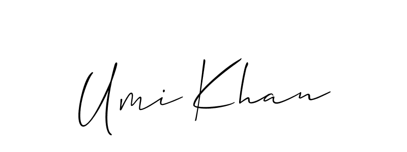 Check out images of Autograph of Umi Khan name. Actor Umi Khan Signature Style. Allison_Script is a professional sign style online. Umi Khan signature style 2 images and pictures png