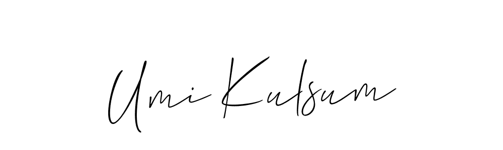 Design your own signature with our free online signature maker. With this signature software, you can create a handwritten (Allison_Script) signature for name Umi Kulsum. Umi Kulsum signature style 2 images and pictures png