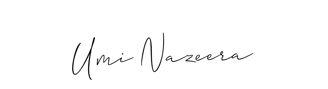 Similarly Allison_Script is the best handwritten signature design. Signature creator online .You can use it as an online autograph creator for name Umi Nazeera. Umi Nazeera signature style 2 images and pictures png