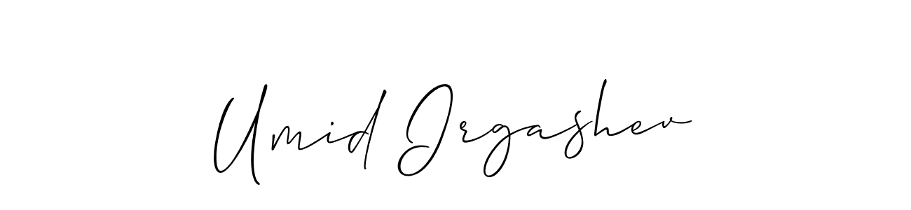 Use a signature maker to create a handwritten signature online. With this signature software, you can design (Allison_Script) your own signature for name Umid Irgashev. Umid Irgashev signature style 2 images and pictures png