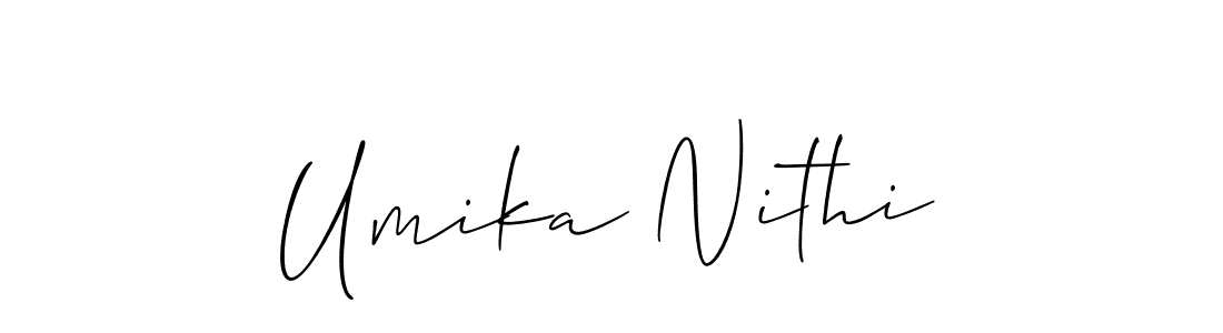 if you are searching for the best signature style for your name Umika Nithi. so please give up your signature search. here we have designed multiple signature styles  using Allison_Script. Umika Nithi signature style 2 images and pictures png