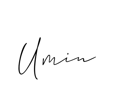 You should practise on your own different ways (Allison_Script) to write your name (Umin) in signature. don't let someone else do it for you. Umin signature style 2 images and pictures png