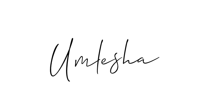Umlesha stylish signature style. Best Handwritten Sign (Allison_Script) for my name. Handwritten Signature Collection Ideas for my name Umlesha. Umlesha signature style 2 images and pictures png