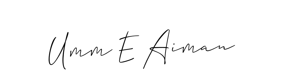 You should practise on your own different ways (Allison_Script) to write your name (Umm E Aiman) in signature. don't let someone else do it for you. Umm E Aiman signature style 2 images and pictures png