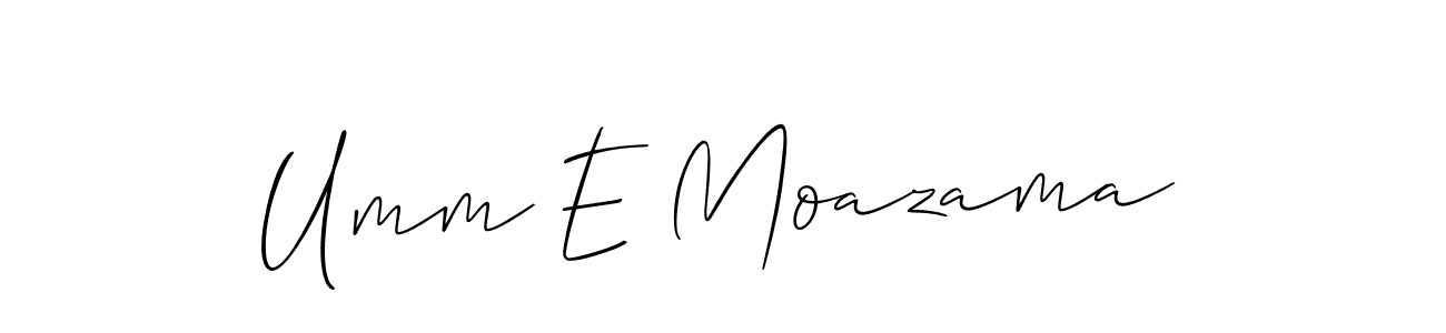 How to make Umm E Moazama name signature. Use Allison_Script style for creating short signs online. This is the latest handwritten sign. Umm E Moazama signature style 2 images and pictures png