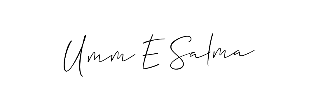 The best way (Allison_Script) to make a short signature is to pick only two or three words in your name. The name Umm E Salma include a total of six letters. For converting this name. Umm E Salma signature style 2 images and pictures png