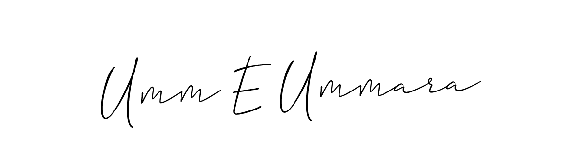 Use a signature maker to create a handwritten signature online. With this signature software, you can design (Allison_Script) your own signature for name Umm E Ummara. Umm E Ummara signature style 2 images and pictures png