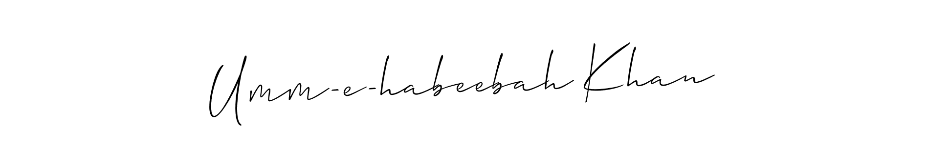 Check out images of Autograph of Umm-e-habeebah Khan name. Actor Umm-e-habeebah Khan Signature Style. Allison_Script is a professional sign style online. Umm-e-habeebah Khan signature style 2 images and pictures png