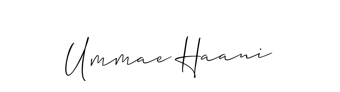 You should practise on your own different ways (Allison_Script) to write your name (Ummae Haani) in signature. don't let someone else do it for you. Ummae Haani signature style 2 images and pictures png