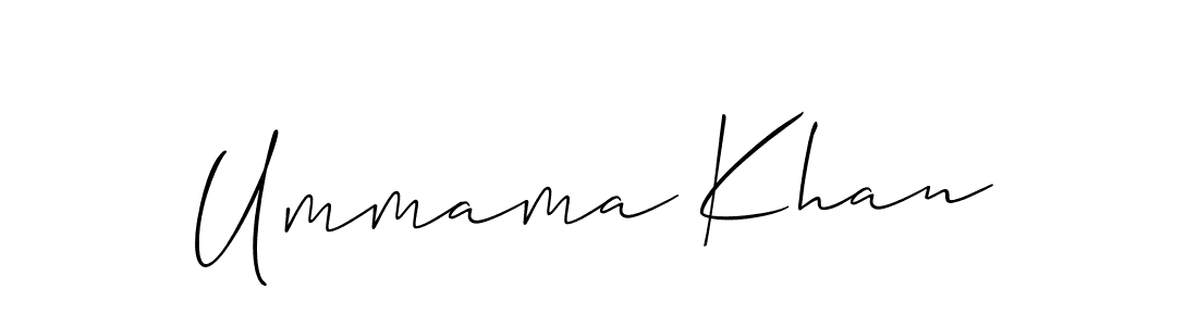 Design your own signature with our free online signature maker. With this signature software, you can create a handwritten (Allison_Script) signature for name Ummama Khan. Ummama Khan signature style 2 images and pictures png