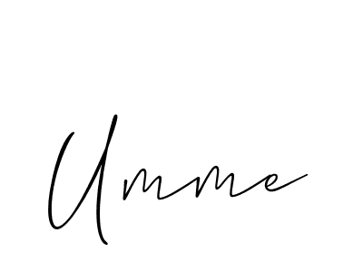 Create a beautiful signature design for name Umme. With this signature (Allison_Script) fonts, you can make a handwritten signature for free. Umme signature style 2 images and pictures png