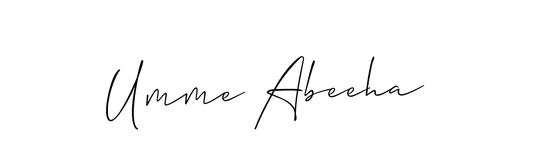 Similarly Allison_Script is the best handwritten signature design. Signature creator online .You can use it as an online autograph creator for name Umme Abeeha. Umme Abeeha signature style 2 images and pictures png