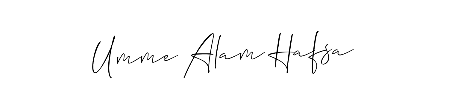 Also we have Umme Alam Hafsa name is the best signature style. Create professional handwritten signature collection using Allison_Script autograph style. Umme Alam Hafsa signature style 2 images and pictures png