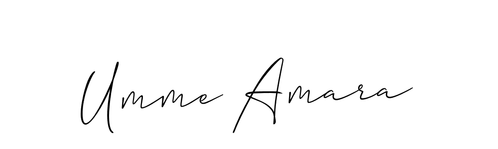 Make a beautiful signature design for name Umme Amara. With this signature (Allison_Script) style, you can create a handwritten signature for free. Umme Amara signature style 2 images and pictures png