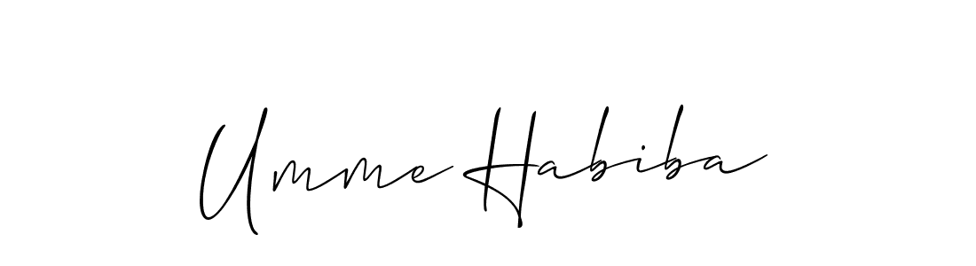 Allison_Script is a professional signature style that is perfect for those who want to add a touch of class to their signature. It is also a great choice for those who want to make their signature more unique. Get Umme Habiba name to fancy signature for free. Umme Habiba signature style 2 images and pictures png