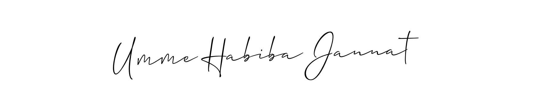 How to make Umme Habiba Jannat name signature. Use Allison_Script style for creating short signs online. This is the latest handwritten sign. Umme Habiba Jannat signature style 2 images and pictures png