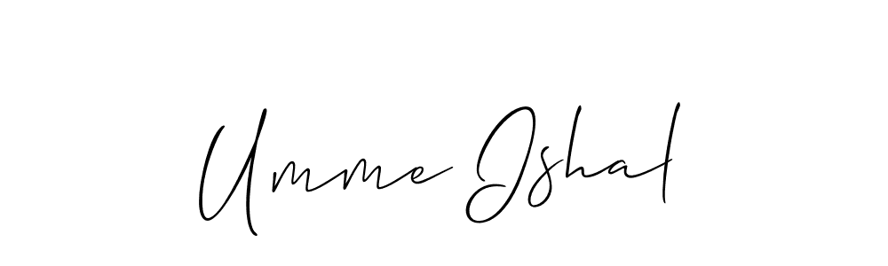 It looks lik you need a new signature style for name Umme Ishal. Design unique handwritten (Allison_Script) signature with our free signature maker in just a few clicks. Umme Ishal signature style 2 images and pictures png