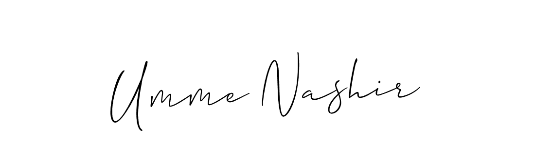 Use a signature maker to create a handwritten signature online. With this signature software, you can design (Allison_Script) your own signature for name Umme Nashir. Umme Nashir signature style 2 images and pictures png