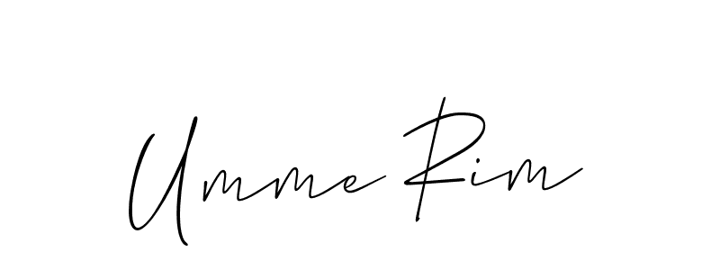 Create a beautiful signature design for name Umme Rim. With this signature (Allison_Script) fonts, you can make a handwritten signature for free. Umme Rim signature style 2 images and pictures png