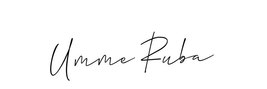 How to make Umme Ruba signature? Allison_Script is a professional autograph style. Create handwritten signature for Umme Ruba name. Umme Ruba signature style 2 images and pictures png