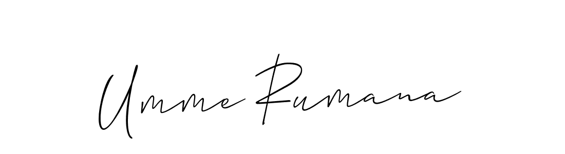 How to make Umme Rumana signature? Allison_Script is a professional autograph style. Create handwritten signature for Umme Rumana name. Umme Rumana signature style 2 images and pictures png