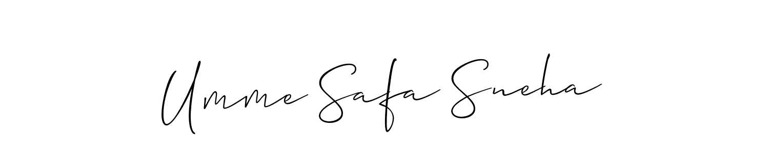 Also we have Umme Safa Sneha name is the best signature style. Create professional handwritten signature collection using Allison_Script autograph style. Umme Safa Sneha signature style 2 images and pictures png