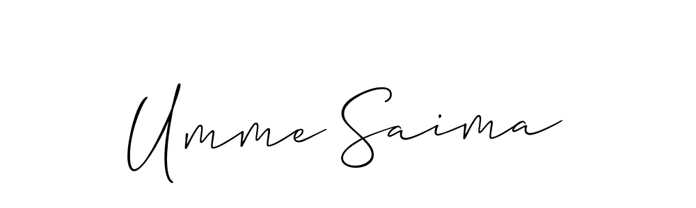 Make a beautiful signature design for name Umme Saima. With this signature (Allison_Script) style, you can create a handwritten signature for free. Umme Saima signature style 2 images and pictures png