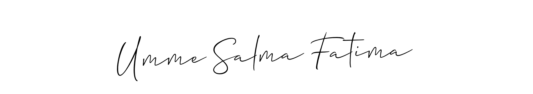 Also we have Umme Salma Fatima name is the best signature style. Create professional handwritten signature collection using Allison_Script autograph style. Umme Salma Fatima signature style 2 images and pictures png