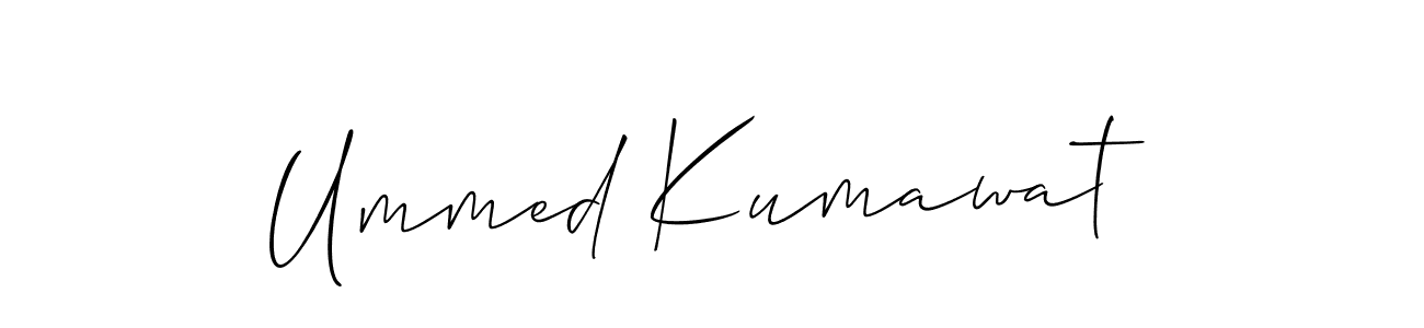 Also we have Ummed Kumawat name is the best signature style. Create professional handwritten signature collection using Allison_Script autograph style. Ummed Kumawat signature style 2 images and pictures png