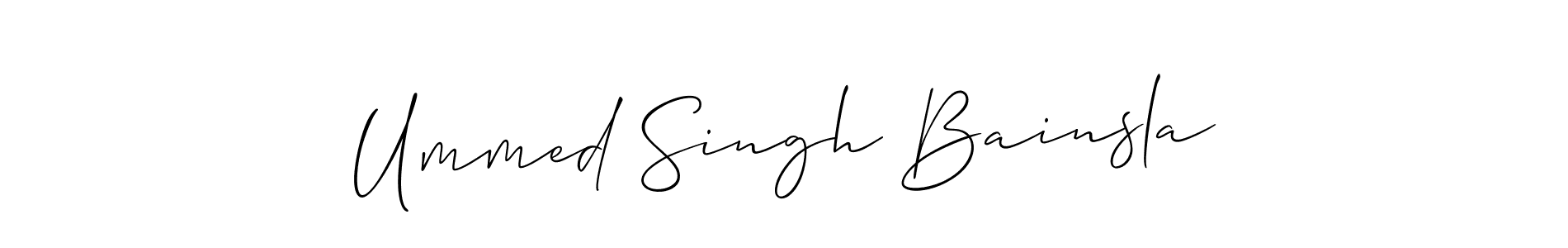 Make a short Ummed Singh Bainsla signature style. Manage your documents anywhere anytime using Allison_Script. Create and add eSignatures, submit forms, share and send files easily. Ummed Singh Bainsla signature style 2 images and pictures png