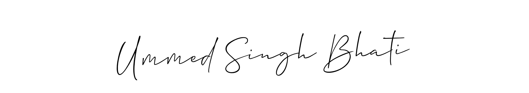 It looks lik you need a new signature style for name Ummed Singh Bhati. Design unique handwritten (Allison_Script) signature with our free signature maker in just a few clicks. Ummed Singh Bhati signature style 2 images and pictures png